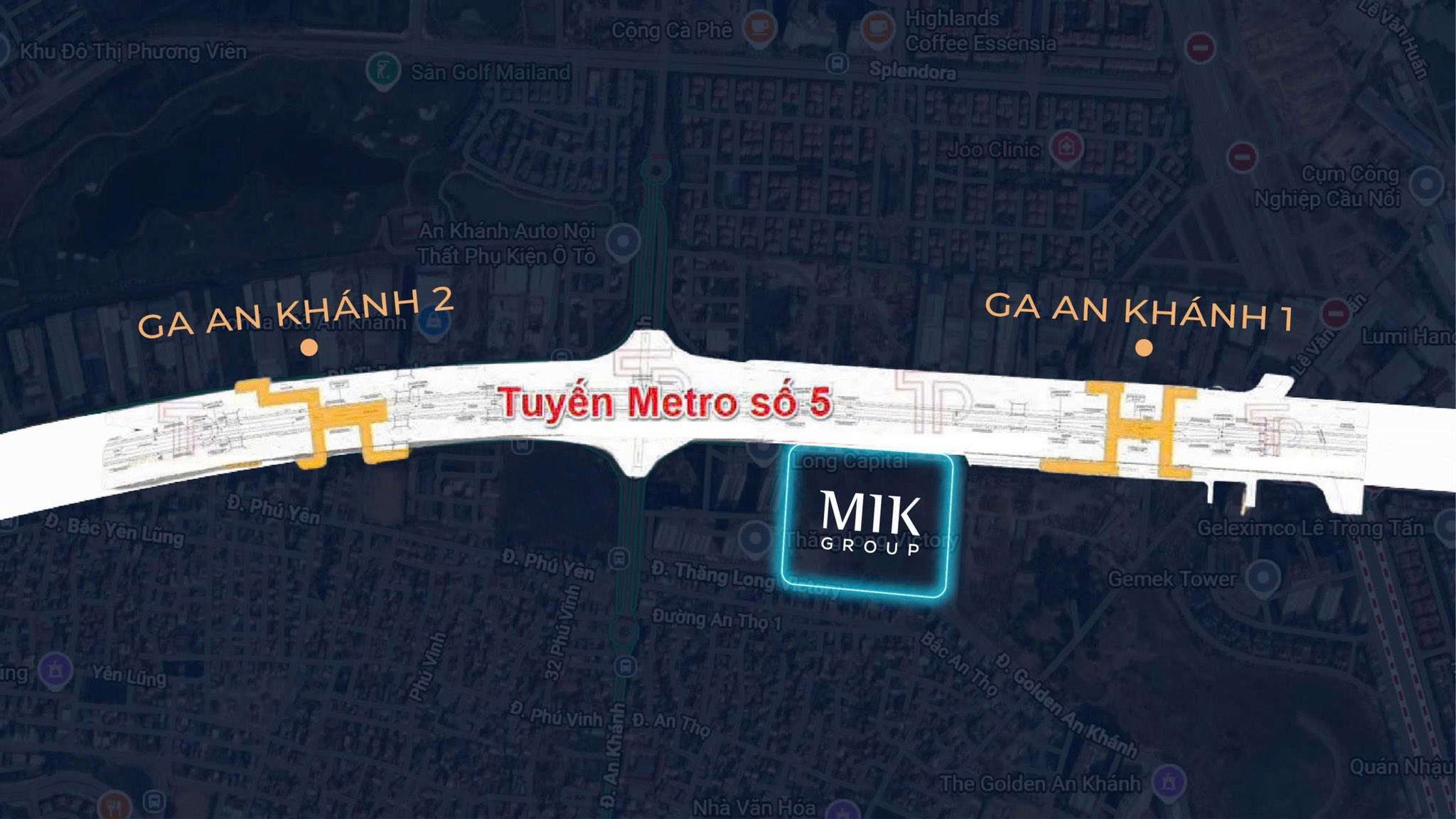 Imperia Sky Park nằm giữa 2 ga của tuyến Metro 5