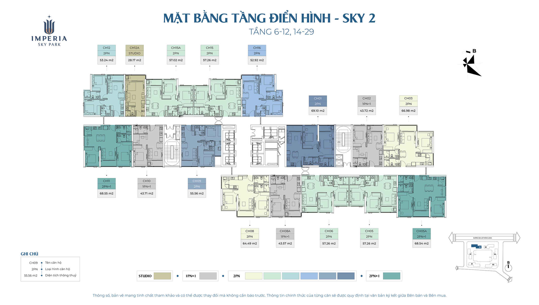mặt bằng Tòa Sky 2 Imperia Sky Park