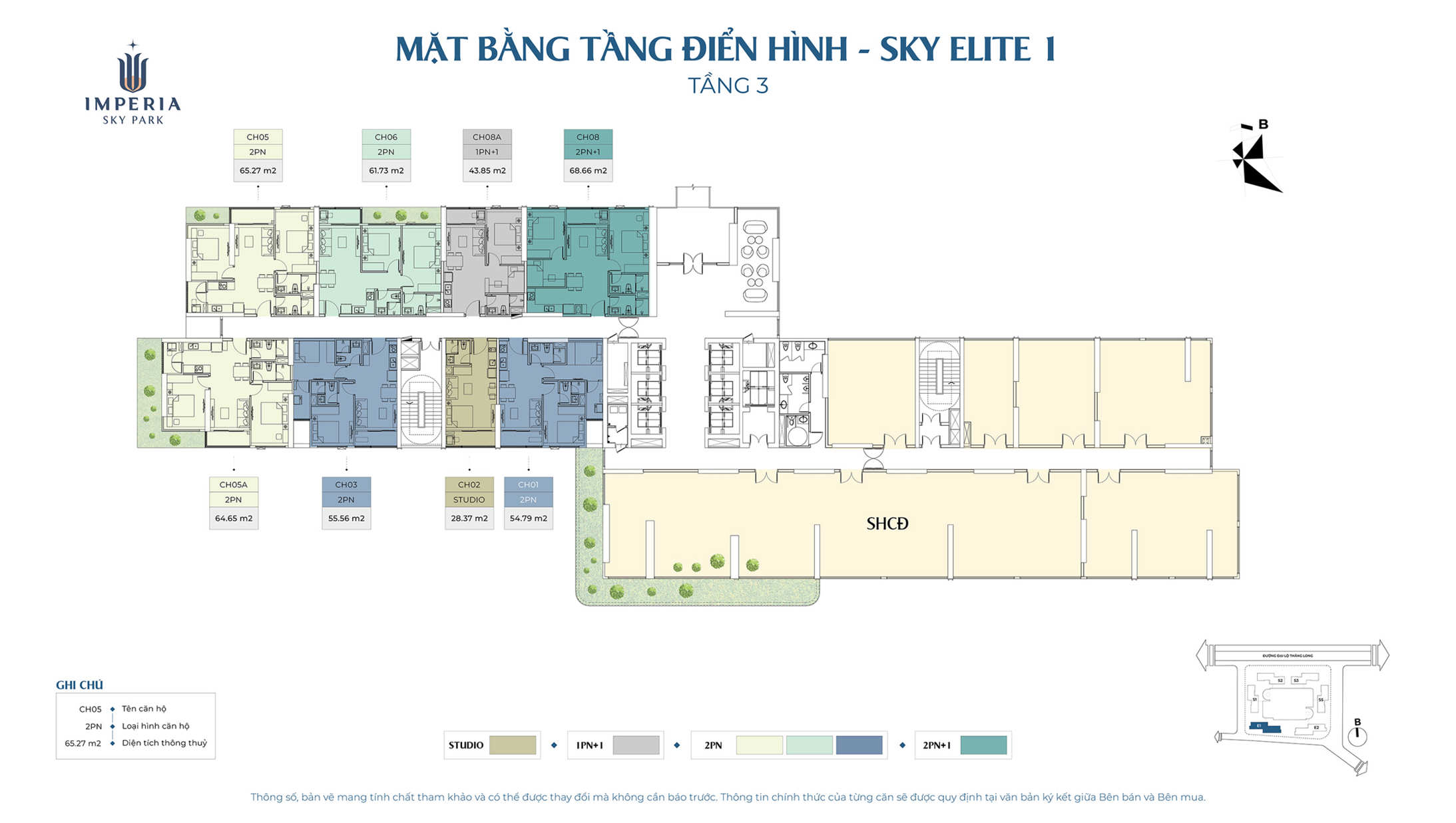 mặt bằng Tòa Elite 1 Imperia Sky Park