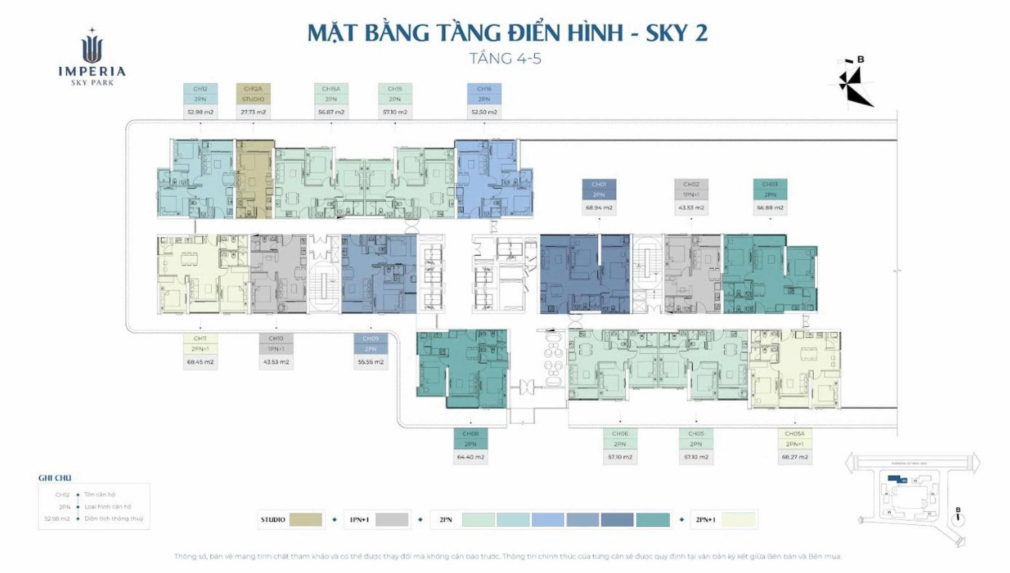 Mặt bằng Imperia Sky Park - Tòa Sky 2 tầng 4-5