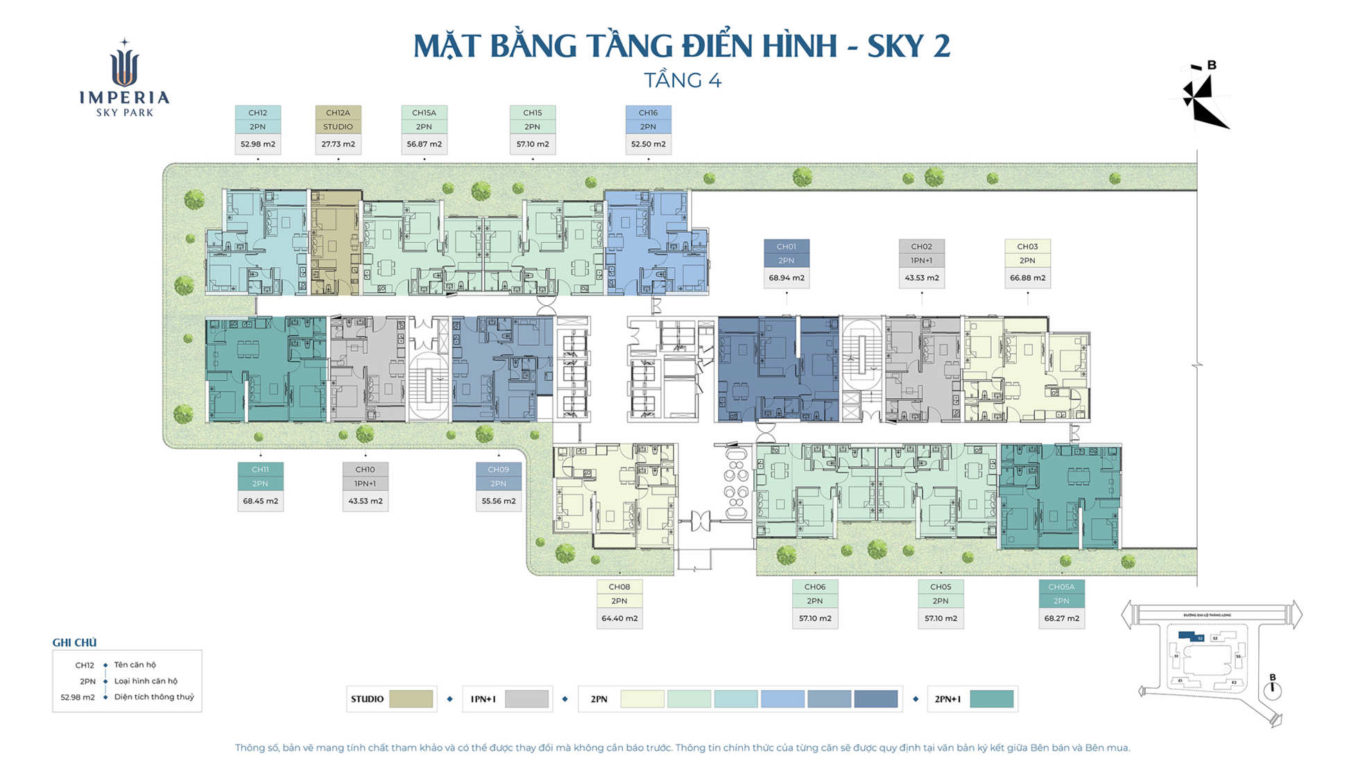 Mặt bằng Imperia Sky Park - Tòa Sky 2 tầng 4-5